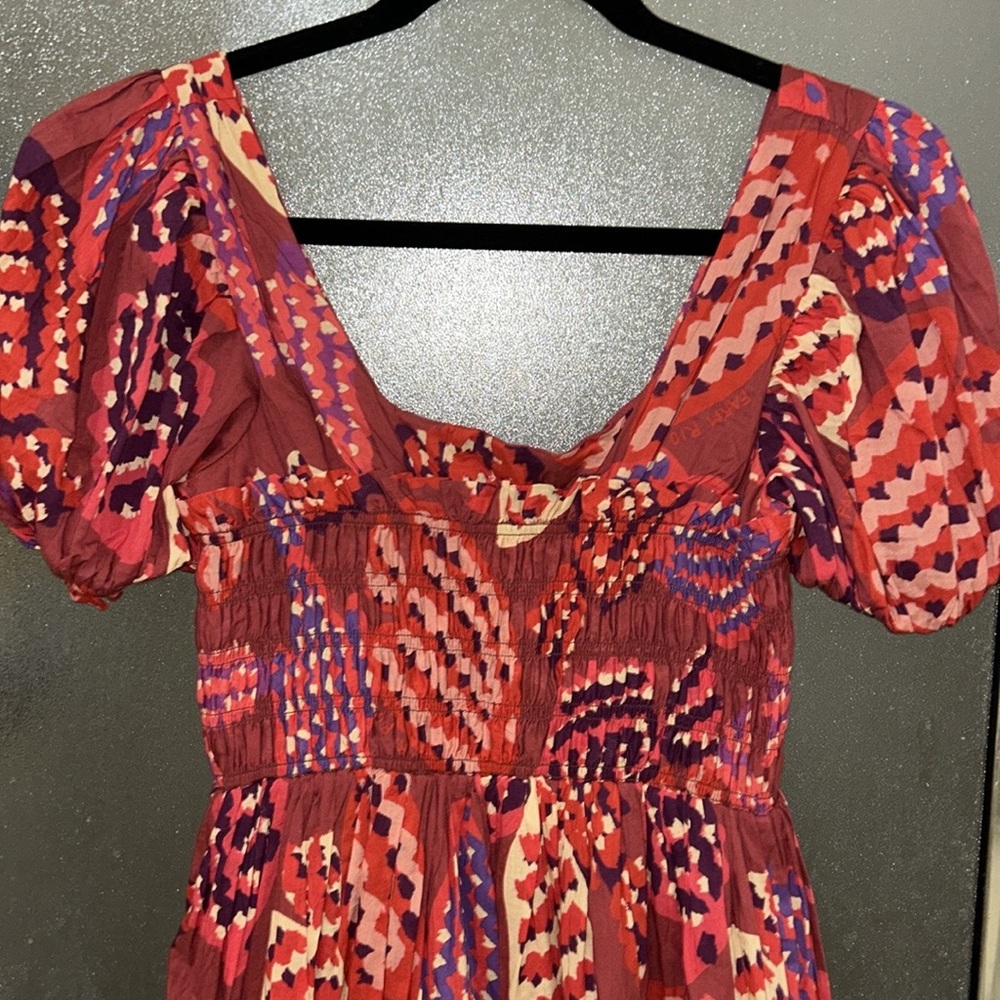 Farm Rio * Anthropologie Puff Sleeve Smocked Maxi Dress - Picture 5 of 13